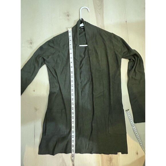 Stitch Fix Pink Clover Women Green Pockets Long Open Cardigan Comfy Fall Chic - Picture 8 of 8